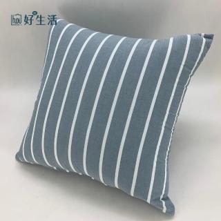 【hoi! 好好生活】水洗純棉大抱枕-條紋藍65x65cm