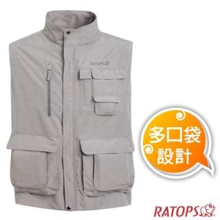 【瑞多仕-RATOPS】男款 輕量休閒多口袋背心_立體袋款.透氣快乾.活動舒適(DA2385 灰卡其麻灰色)