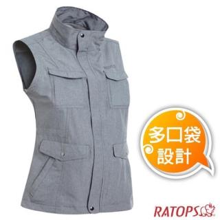 【瑞多仕-RATOPS】女款 輕量休閒多口袋背心 蓋袋款.透氣快乾.活動舒適(DA2390 碳麻灰色)