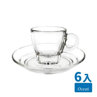 【Ocean】可啡系列雙層濃縮咖啡杯盤組6入(70cc/杯+盤)