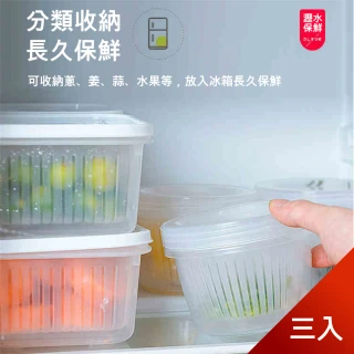 【Dagebeno荷生活】廚房配料瀝水保鮮盒 蔥花薑片水果保鮮密封盒(三入組)