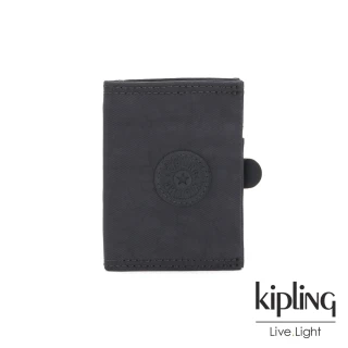 【KIPLING】都會簡約霧灰色暗釦卡夾-CARD KEEPER