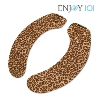 【ENJOY101】矽膠布止滑馬桶坐墊貼-不沾手提環 小花豹(旅行出差保潔 非一次性)