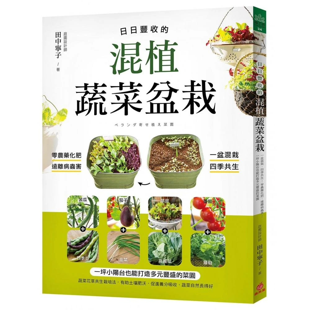 日日豐收的混植蔬菜盆栽 一盆混栽 四季共生 零農藥化肥 遠離病蟲害 一坪小陽台也能打造多元豐盛的菜 Momo購物網