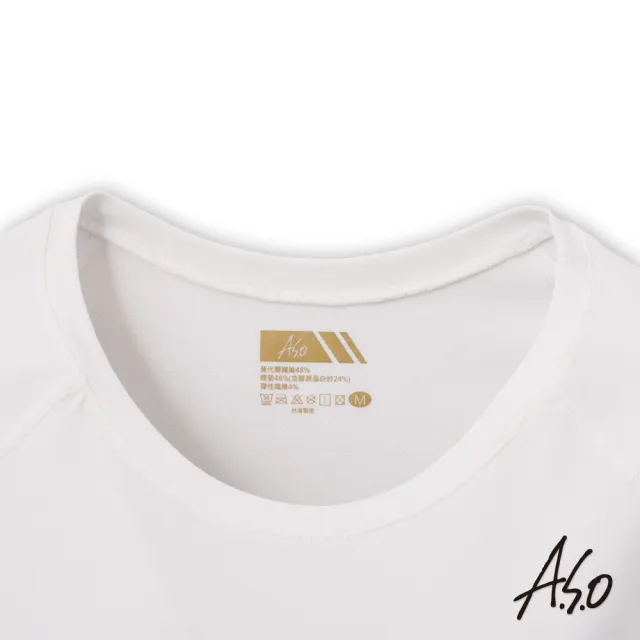 【A.S.O 阿瘦集團】負離子系列-女士排汗短袖上衣(白色)