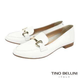 【TINO BELLINI 貝里尼】義大利進口經典馬銜扣樂福鞋TF9011(白)