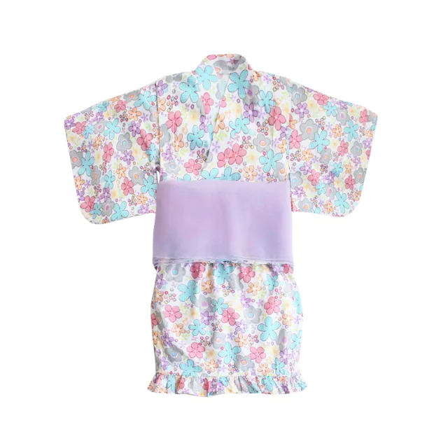 【Baby 童衣】任選 日式和風女童和服套裝 附腰帶 60250(粉小花)