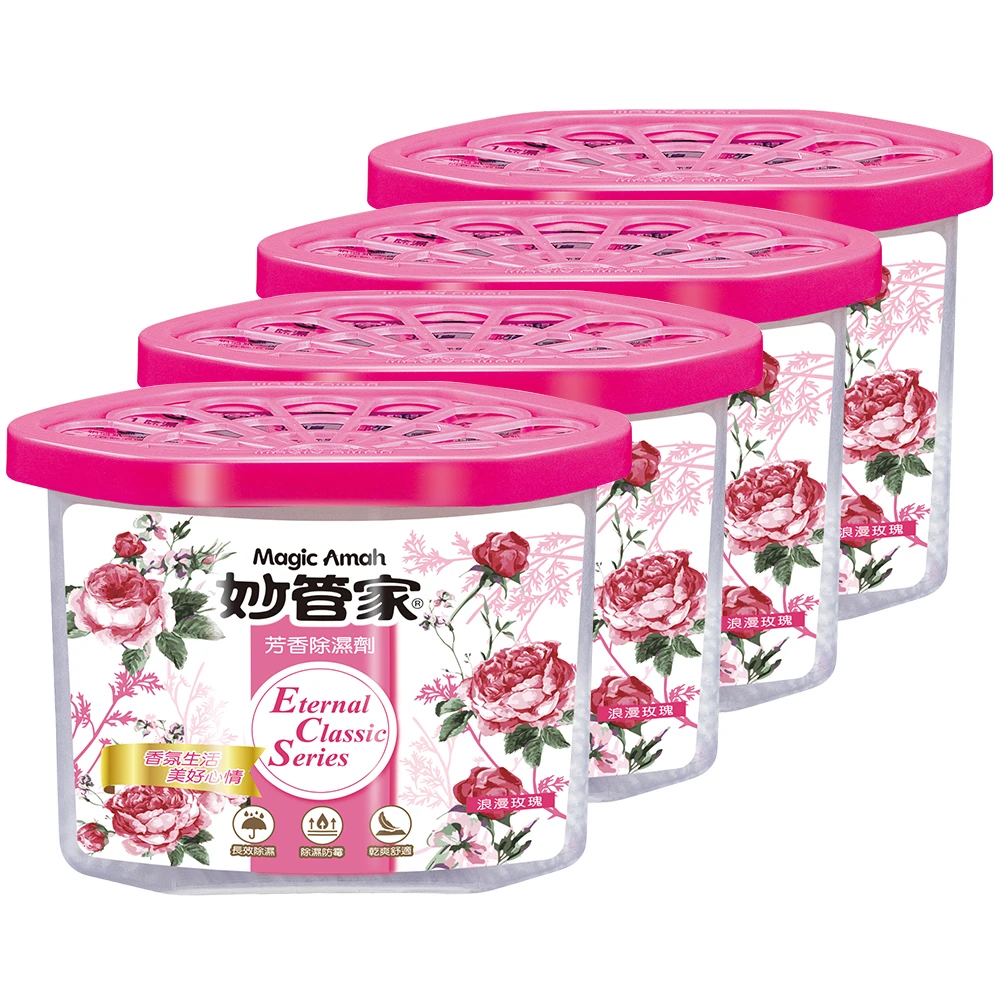 【妙管家】芳香除濕劑400ml X4盒(浪漫玫瑰)