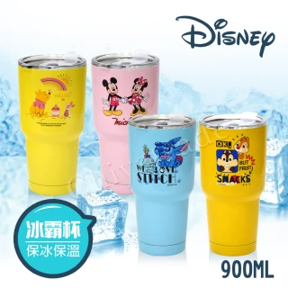 【迪士尼Disney】雙層不鏽鋼真空 冰霸保冰保溫杯 巨無霸鋼杯 酷冰杯 隨行杯 900ml-任選(正版授權)