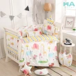 【HA Baby】嬰兒床專用-4+1件套組(適用 長x寬120cmx60cm嬰兒床型   嬰兒床床包、嬰兒床床單)