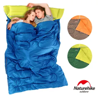 【Naturehike】四季通用 加大加厚雙人帶枕睡袋(3色任選)