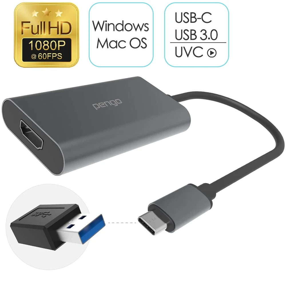 【Pengo】1080p HDMI to USB-C 影像擷取器 直播遊戲 • 影片錄製