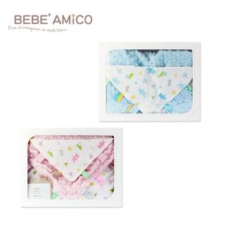 【BEBE Amico】貝貝豆四季毯+加安撫巾禮盒(內含提袋)