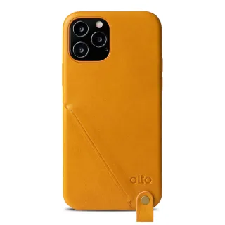 【Alto】iPhone 12/Pro 6.1吋 頸掛插卡皮革防摔手機殼Anello 360 - 焦糖棕(附頸掛繩)