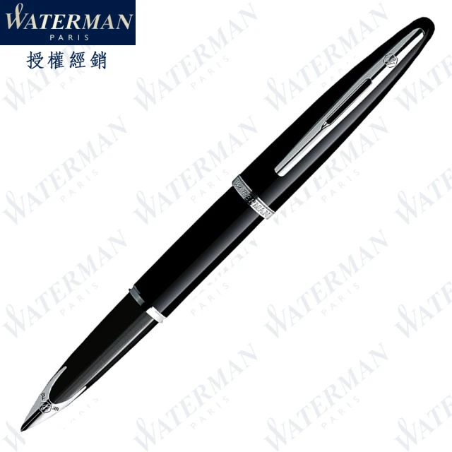 WATERMAN 海洋系列 麗雅黑色白夾 F尖 鋼筆 法國製造(CARENE系列)