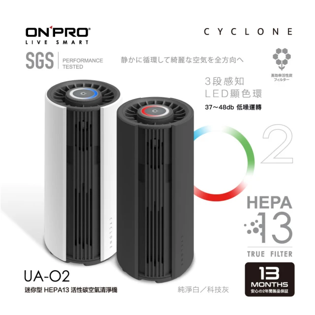 第04名 【ONPRO】O2 真活性碳HEPA13空氣清淨機(快速到貨)