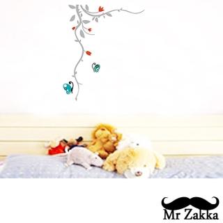 【Mr.Zakka】時尚居家創意風格DIY可移式壁貼(蝴蝶花藤)