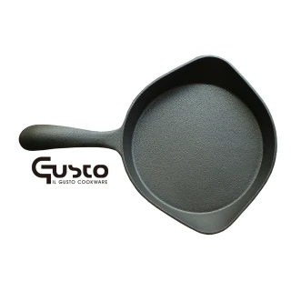 【GUSTO】日式無塗層鑄鐵18公分單柄煎盤