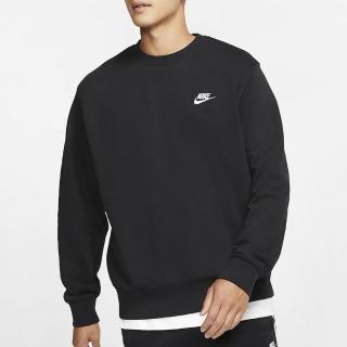 【NIKE 耐吉】上衣 大學T 男 黑 白 刺繡LOGO 休閒 NSW CLUB CRW(BV2667-010)