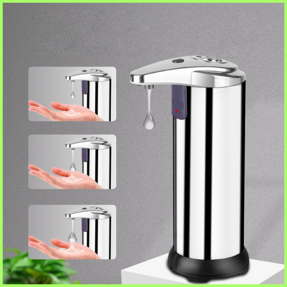 【清潔用品】不鏽鋼自動紅外線感應給皂器(防疫 消毒 清潔液 洗手 浴室 廚房 分裝瓶 容器)