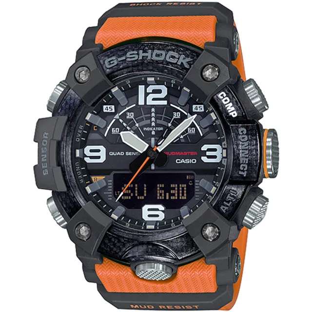 【CASIO 卡西歐】G-SHOCK  MUDMASTER藍芽連線雙顯手錶(GG-B100-1A9)