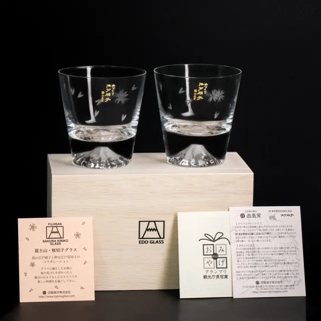 田島硝子 通路限定富士山杯限量款櫻花對杯2入禮盒組 Tg16 015 2rs Momo購物網