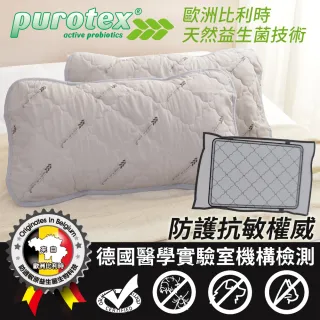 【LooCa】防敏竹炭枕頭保潔墊-2入(Purotex益生菌系列-速達)
