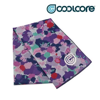 【COOLCORE】CHILL SPORT 涼感運動巾 花卉紫 GESTURED FLORAL(涼感運動毛巾、降溫、運動、運動巾)