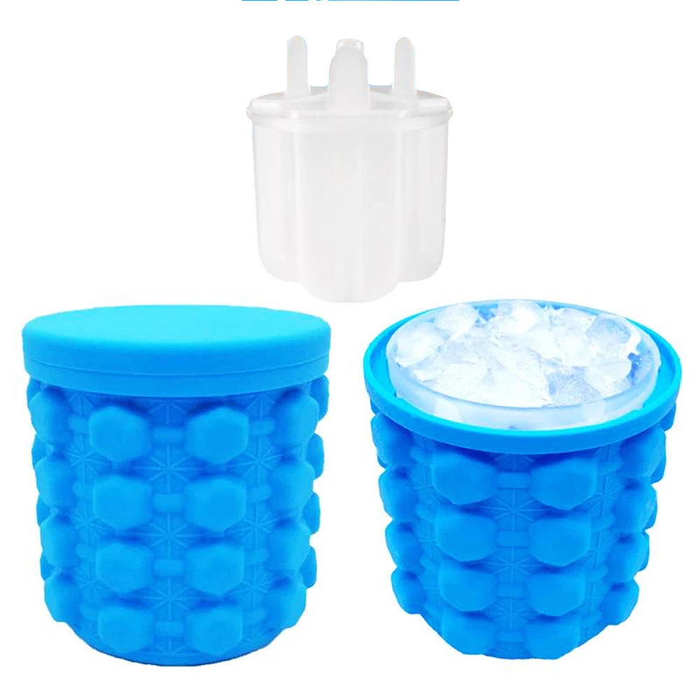 【A-MORE】二代多功能環保矽膠製冰桶(可製作冰塊/冰棒 一桶兩用超方便)