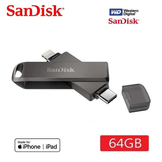 【SanDisk 晟碟】[全新版]64G iXpand Luxe L.TypeC 雙用隨身碟 原廠平輸(原廠2年保固 iPhone/iPad適用)