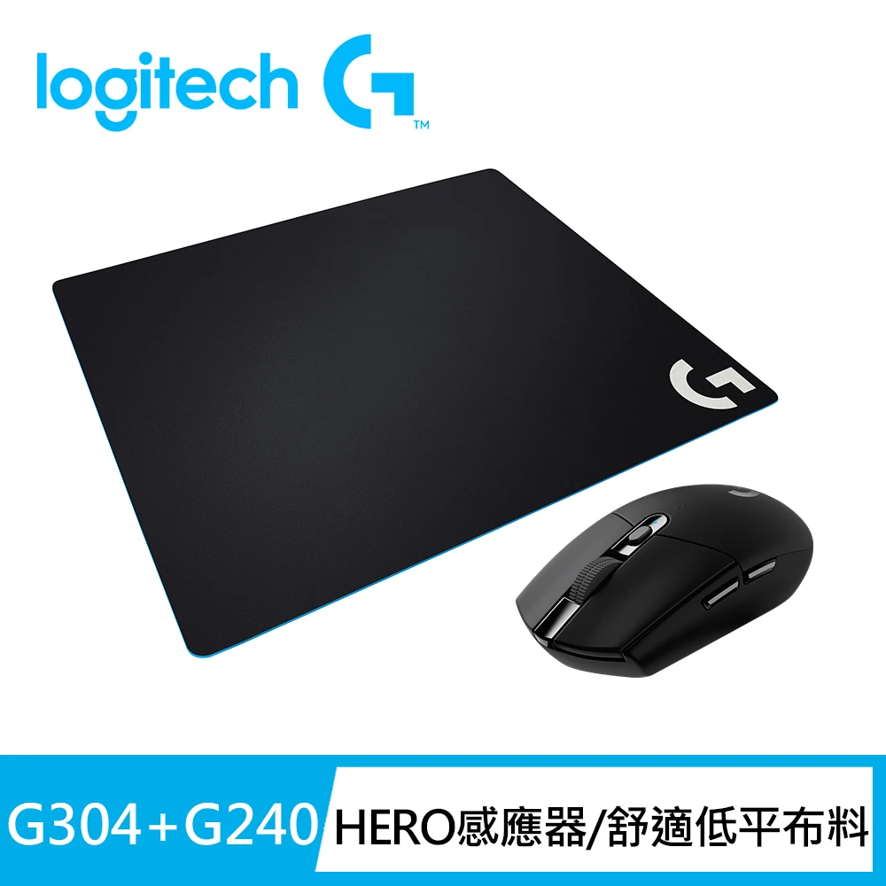 【Logitech G】G304 無線電競滑鼠(黑色)+G240布面滑鼠墊