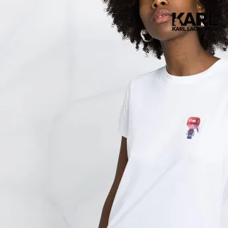 【KARL LAGERFELD 卡爾】3D小IKONIK T恤-白(原廠公司貨)