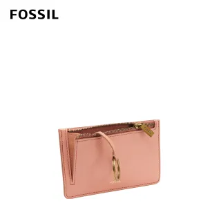 【FOSSIL】Logan 真皮卡片零錢包-玫瑰粉色 SL7925505