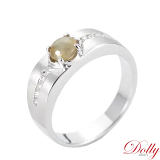 【DOLLY】14K金 金綠玉貓眼鑽石戒指