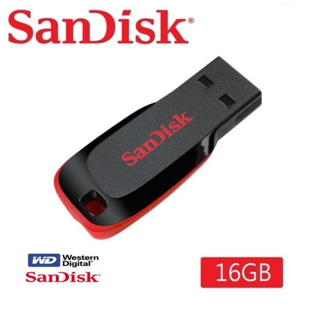 【SanDisk 晟碟】[高CP值] 16G Cruzer Blade USB 隨身碟(原廠5年保固 輕巧鋒型碟)