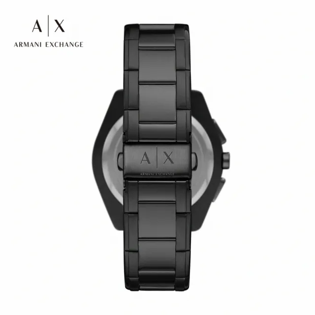 Armani Exchange Giacomo 三眼紳士經典手錶黑色不鏽鋼鍊帶43mm Ax2852 Momo購物網