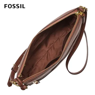 【FOSSIL】Fiona 真皮輕便休閒斜背包 大款-咖啡色 ZB1543200(可拆式內袋)