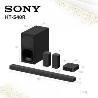 【SONY 索尼】5.1 聲道無線環繞音響(HT-S40R)