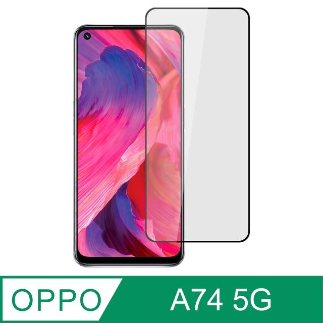 【Ayss】OPPO A74/5G/6.5吋/2021(平面絲印滿版全膠/鋼化玻璃膜-黑)