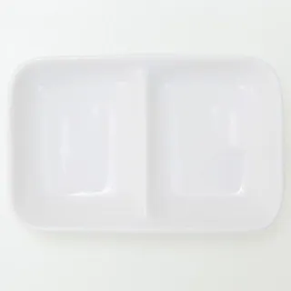 【NITORI 宜得利家居】雙格盤 EI WQ 白色系餐具(雙格盤)