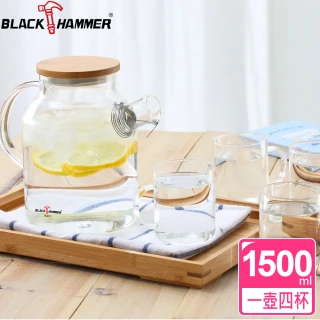 【BLACK HAMMER】饗食耐熱玻璃一壺四杯分享組-型(附托盤)