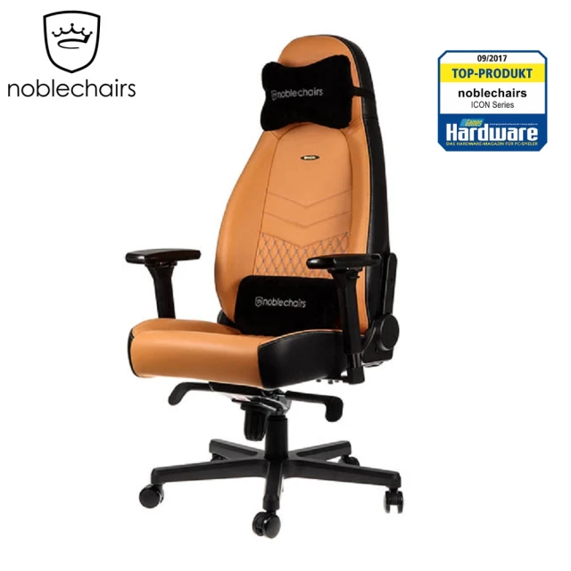 第08名 【noblechairs】ICON 真皮系列電競椅(琥珀黃)