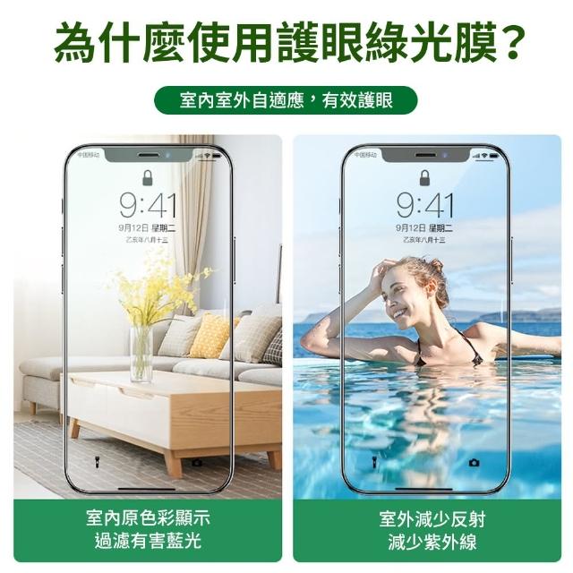 【MSVII】iPhone 12 min 綠光鑽石保護貼 二片入(iPhone 12 mini / iPhone 12 mini 保護貼)