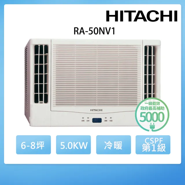 Hitachi 日立 6 8坪變頻冷暖雙吹式窗型冷氣 Ra 50nv1 Momo購物網