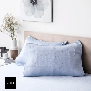【HOLA】snow touch 涼感保潔墊枕用2入-冰河藍