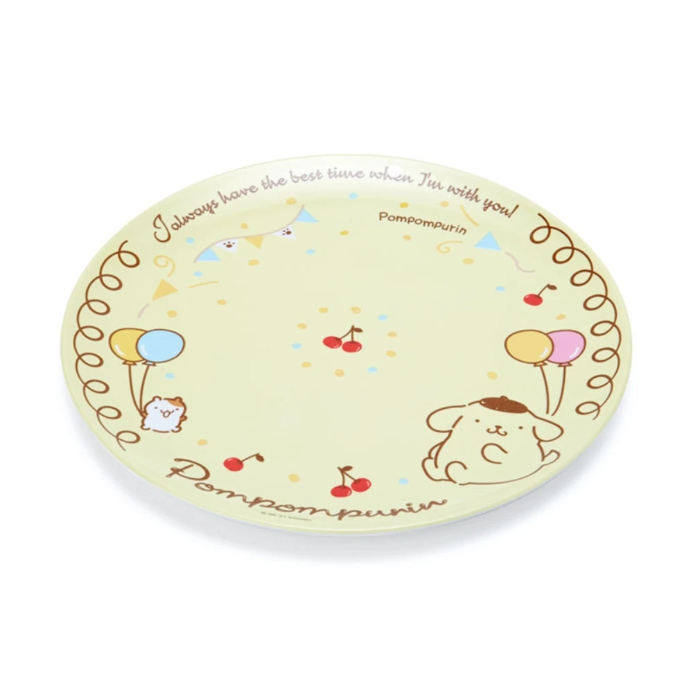【小禮堂】布丁狗 美耐皿圓盤 兒童餐盤 沙拉盤 蛋糕盤 點心盤 塑膠盤 《黃 2021炎夏企劃》