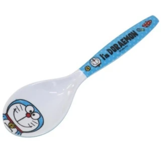 【小禮堂】哆啦A夢 美耐皿湯匙 兒童湯匙 塑膠湯匙 環保餐具 《藍 大臉》