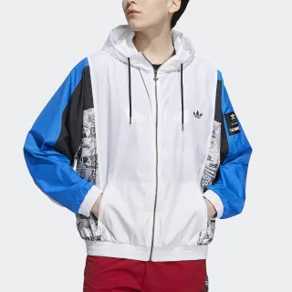 【adidas 愛迪達】外套 男款 運動風衣外套 三葉草 DISNEY PIXAR 白藍 HD9078(國際尺寸)