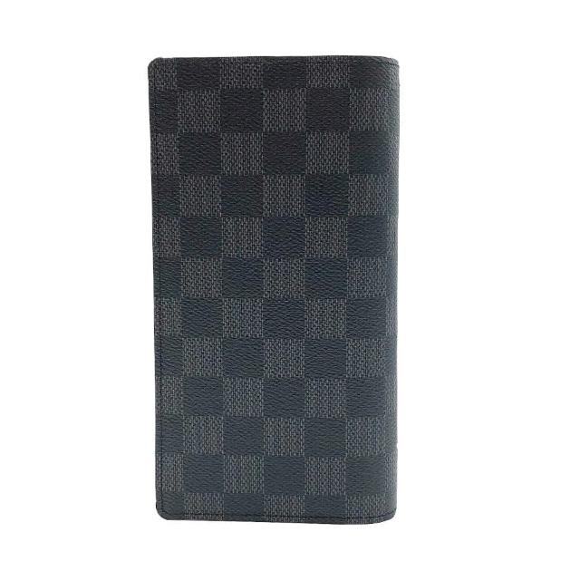 【Louis Vuitton 路易威登】Brazza系列 Damier 棋盤格帆布對開長夾(N62665-黑灰)