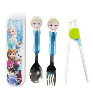 【Disney 迪士尼】冰雪奇緣4件組餐具(兒童餐具 湯匙 叉子 筷子)